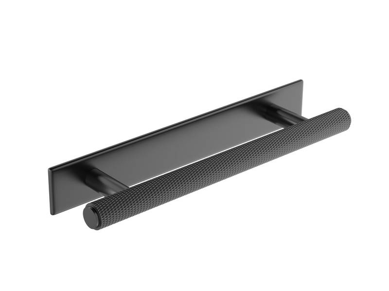 Knurled Matt Black Handle With Back Plate | Accessories