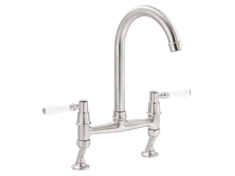 Swan Bridge Dual Lever Tap Brushed Nickel
