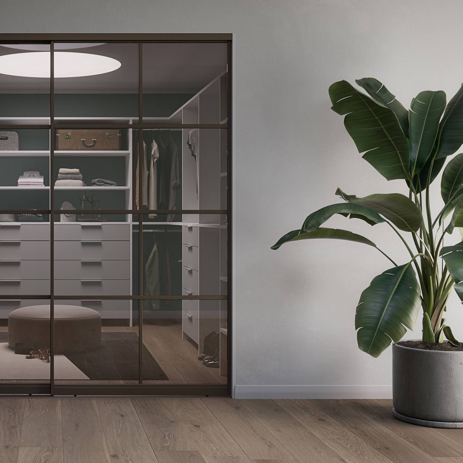 Walkin garderobe new yorker skydedør