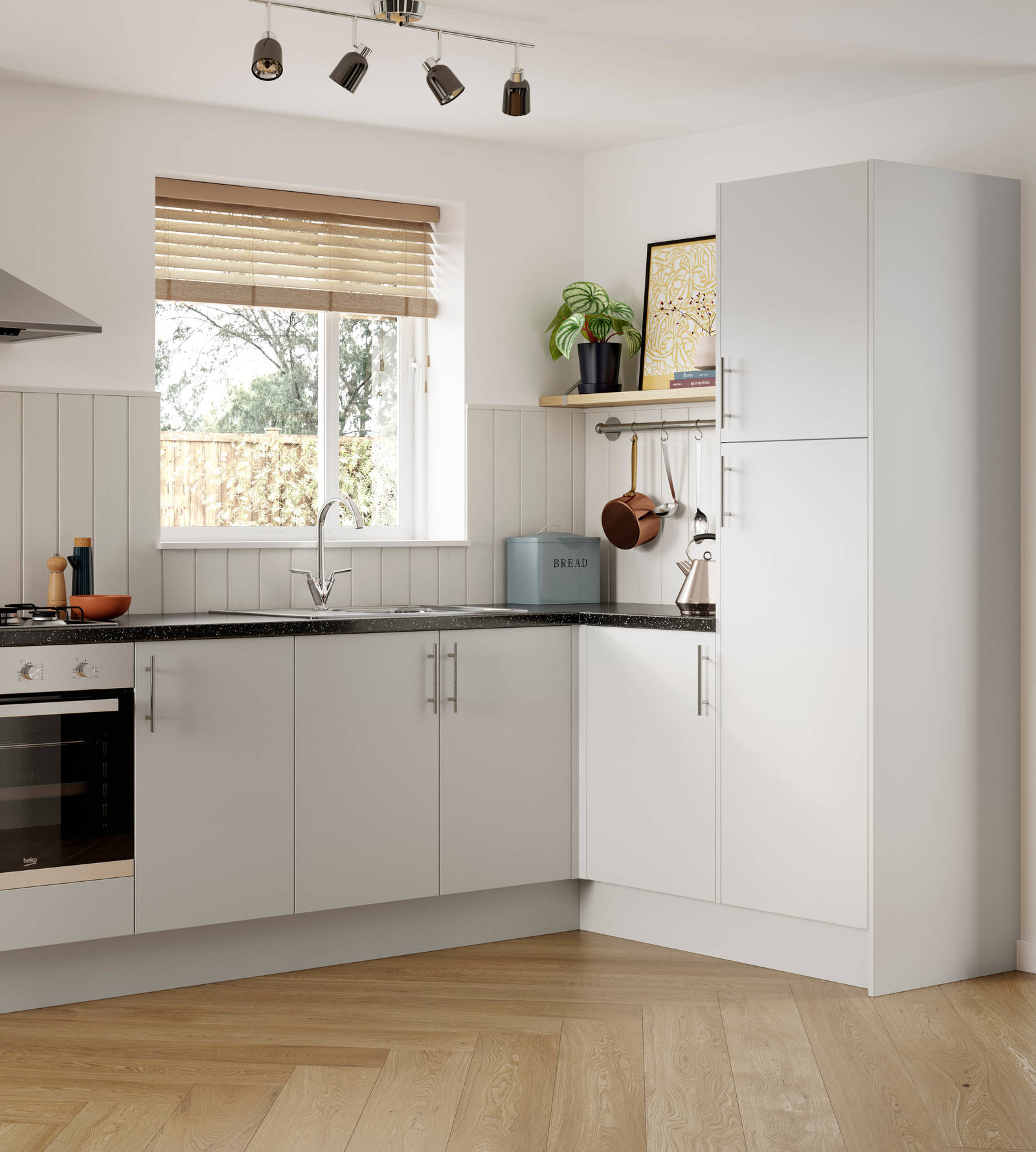 Ascoli by Magnet. Affordable contemporary kitchen constructed from 18mm MFC. Available in 6 colours.