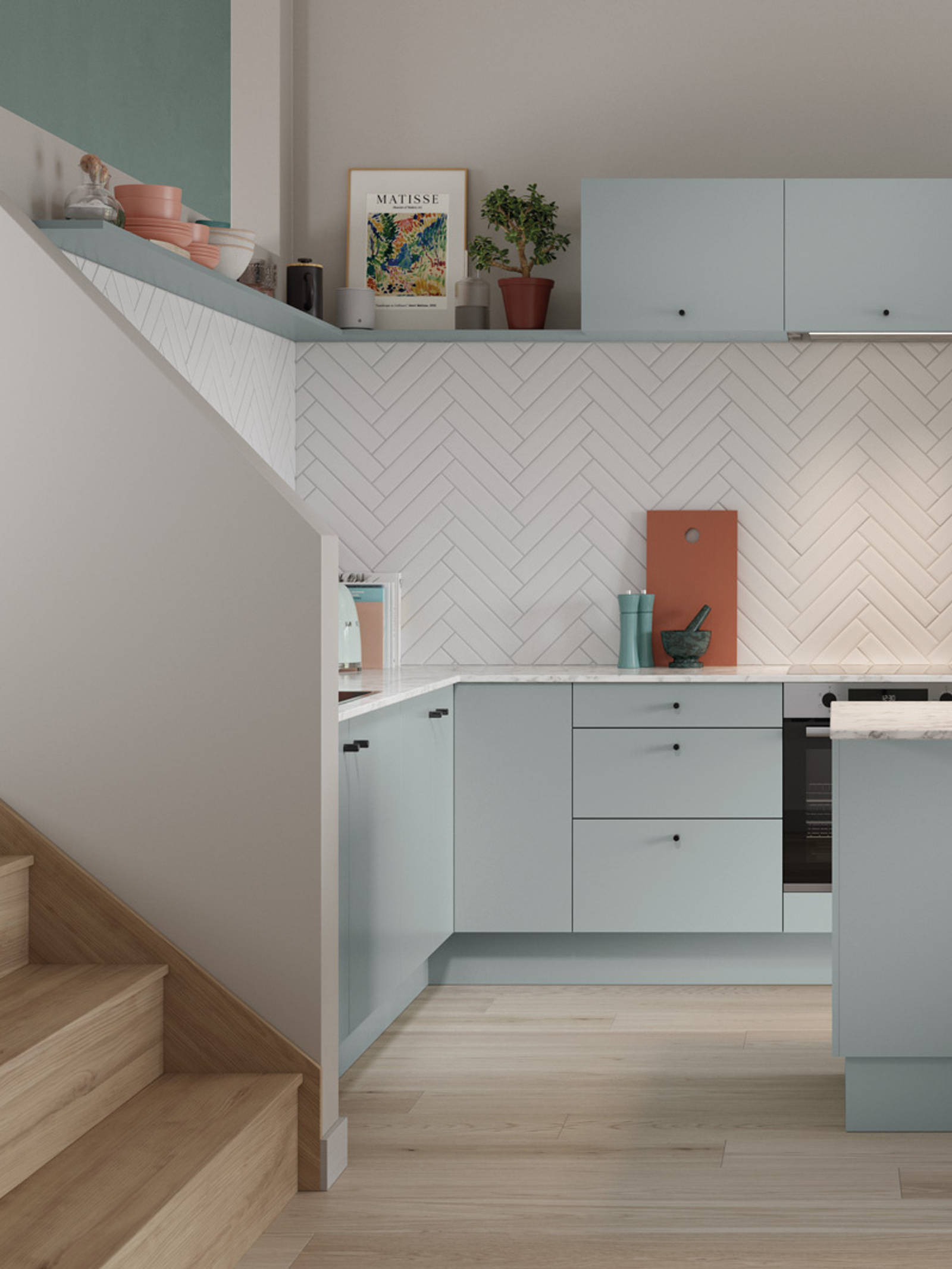 Nova by Magnet. Affordable slab door kitchen available in matt and super glass. 6 colours to chose from.