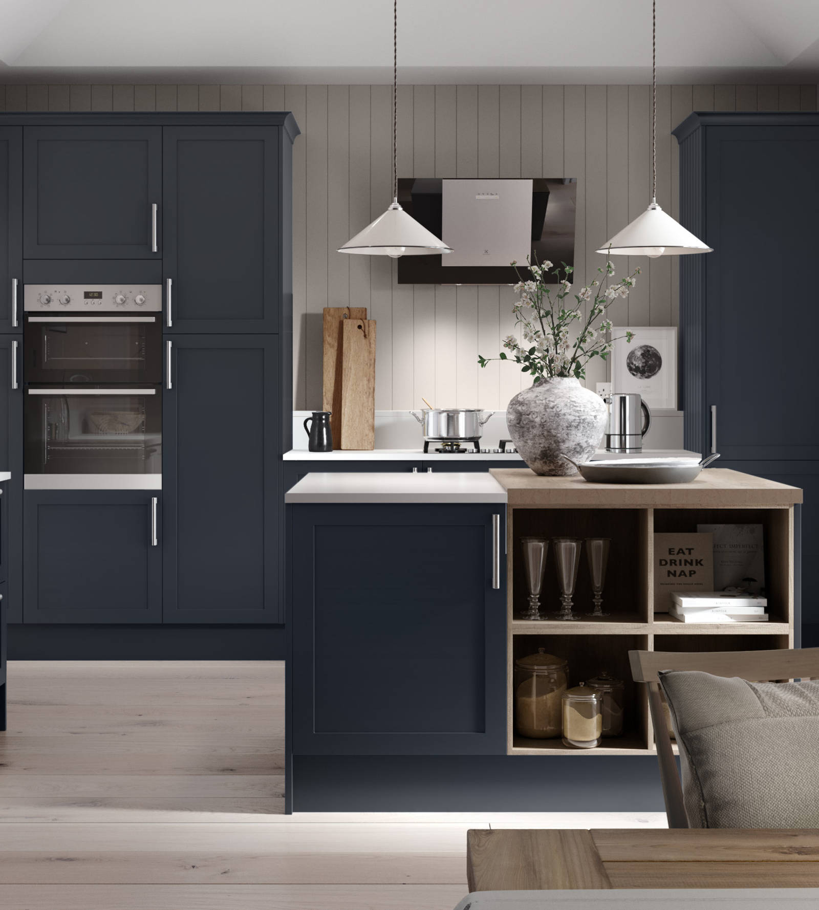 Dunham kitchen by Magnet. Smooth matt finish traditional or modern style available in over 20 colours.