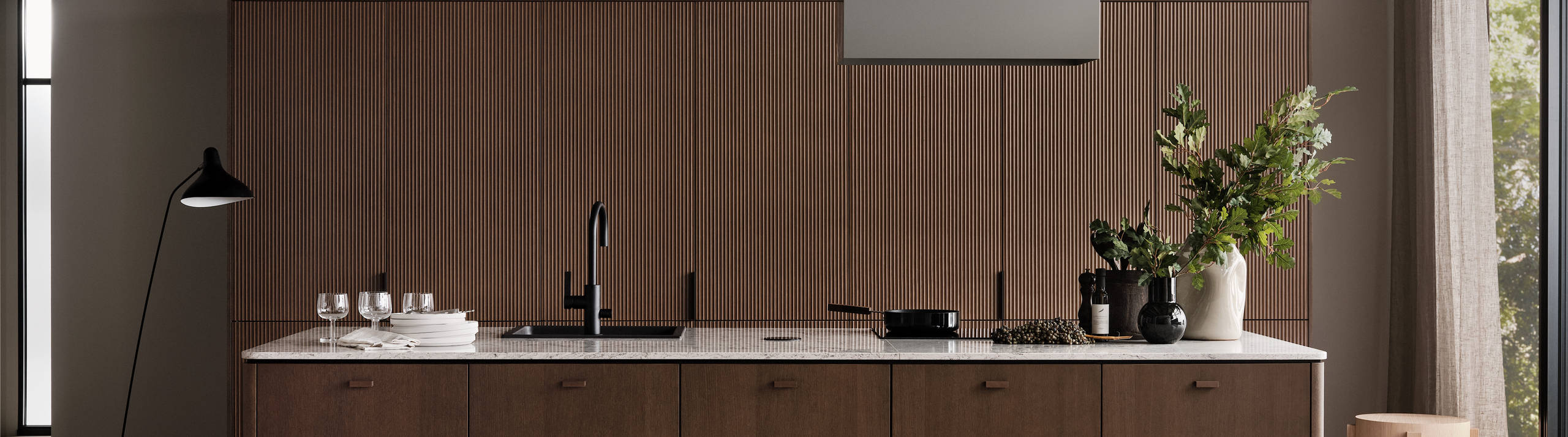 Marbodal Signatur Ekbacken - kök i ekfaner brunbetsad kulör