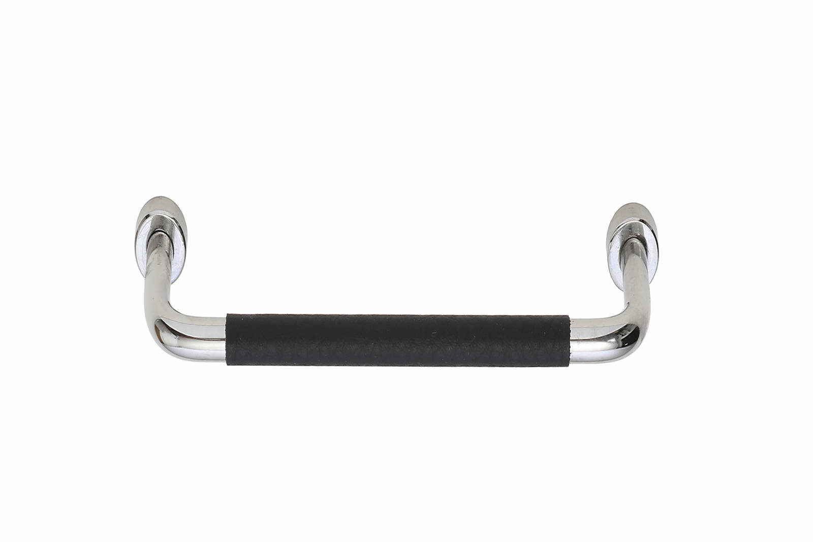 Stag krom m.sort skinn cc 128 Basic collection norema kjøkken knotter og håndtak