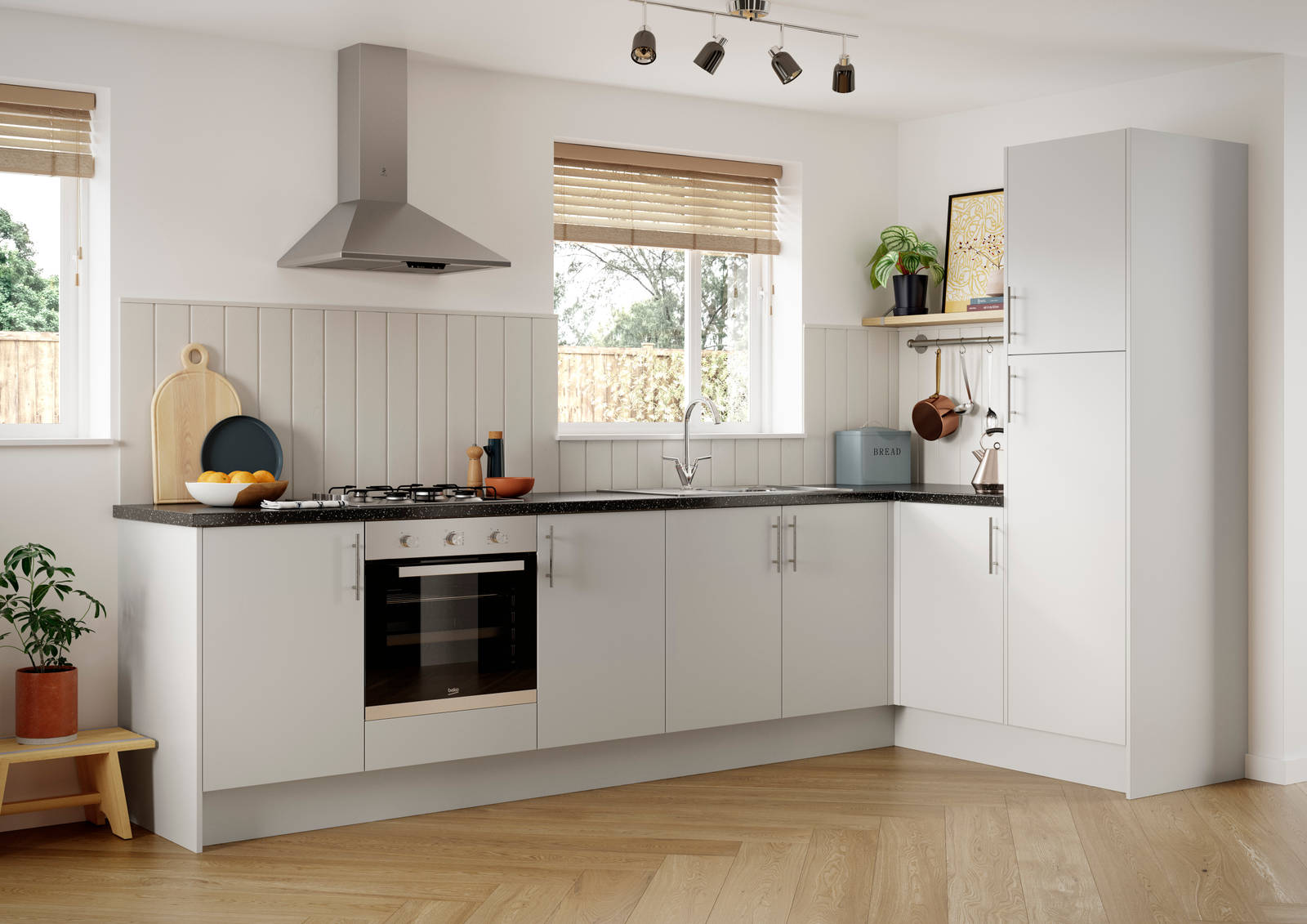 Ascoli by Magnet. Affordable contemporary kitchen constructed from 18mm MFC. Available in 6 colours.
