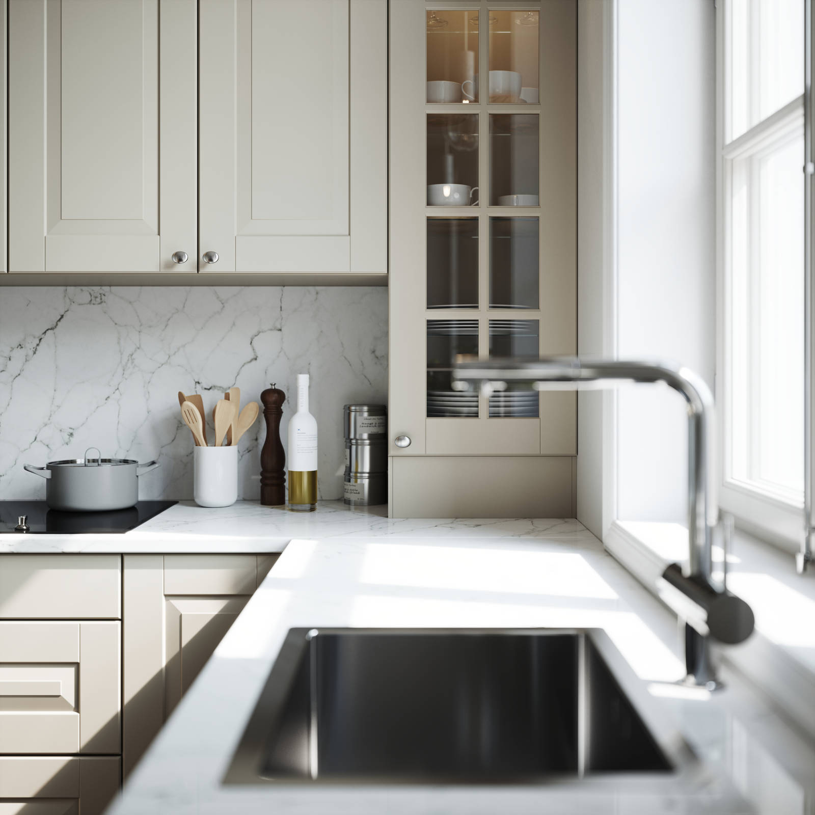 Lindö Sand - bänkstående vitrin från Marbodal