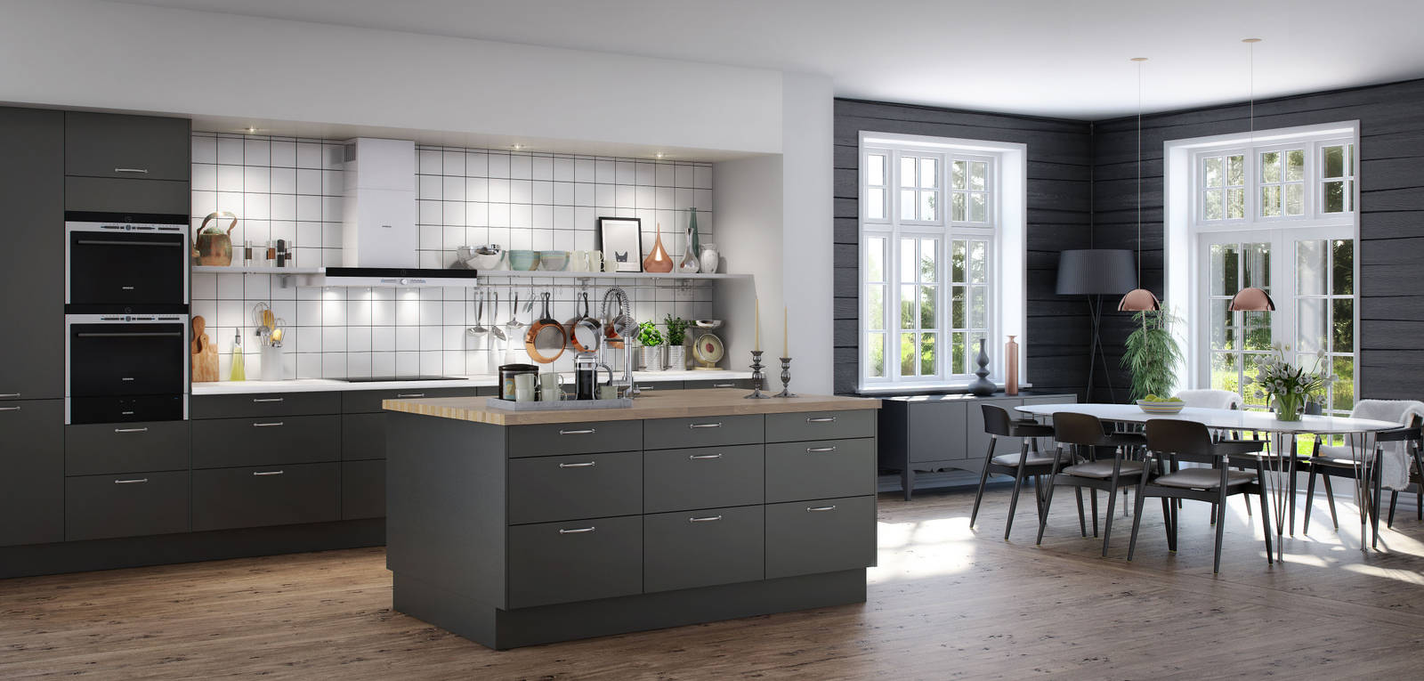 Marbodal Vinga Granit - kök i mörkgrått