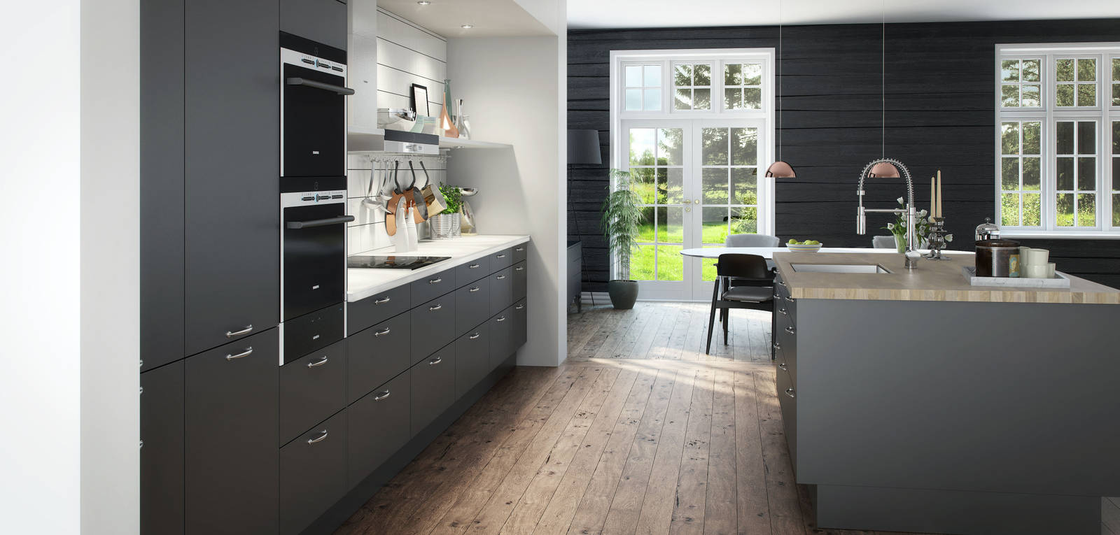 Marbodal Vinga Granit - kök i mörkgrått