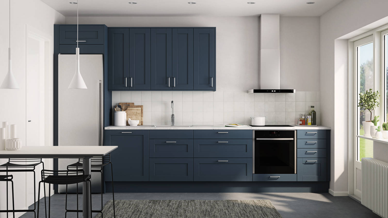 Nett og tidløs crossover-modell. Fronter med enkel ramme og slett fylling, noe som kombinerer vintage kjøkkendesign med et moderne uttrykk.