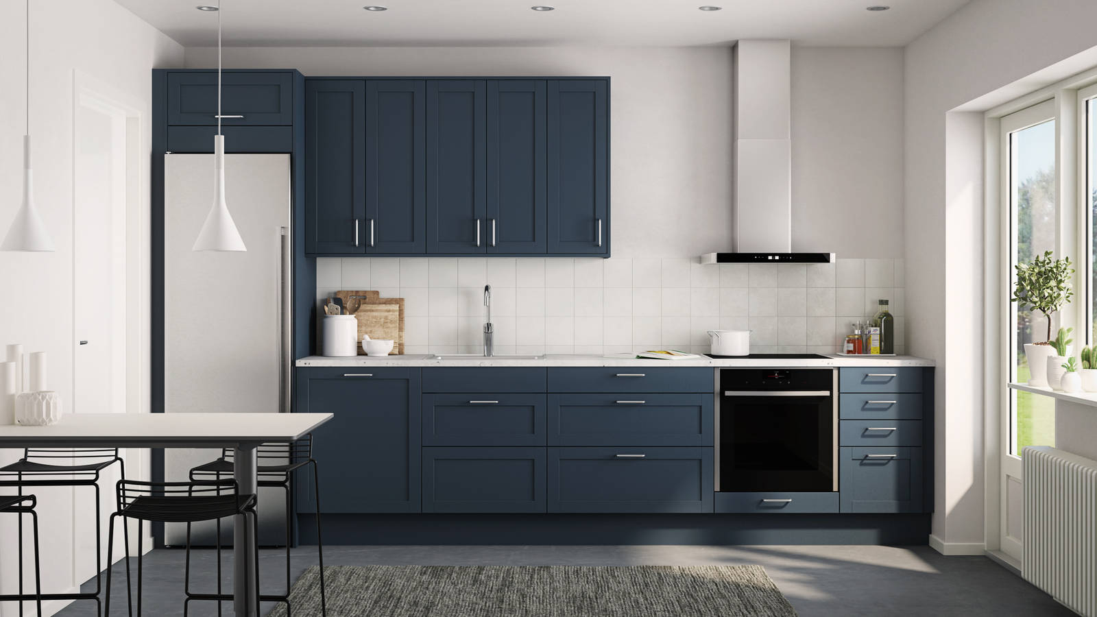 Rustikk og landlig kjøkkenmodell i heltre eik. Front med enkel ramme og slett fylling gjør at du kan variere uttrykket på kjøkkenet fra det helt moderne til det rustikke landlige preget alt etter hvilket tilbehør du velger.