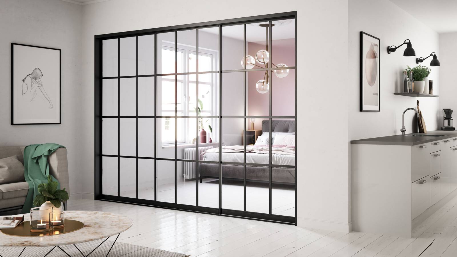 Rumdeling new yorker skydedør