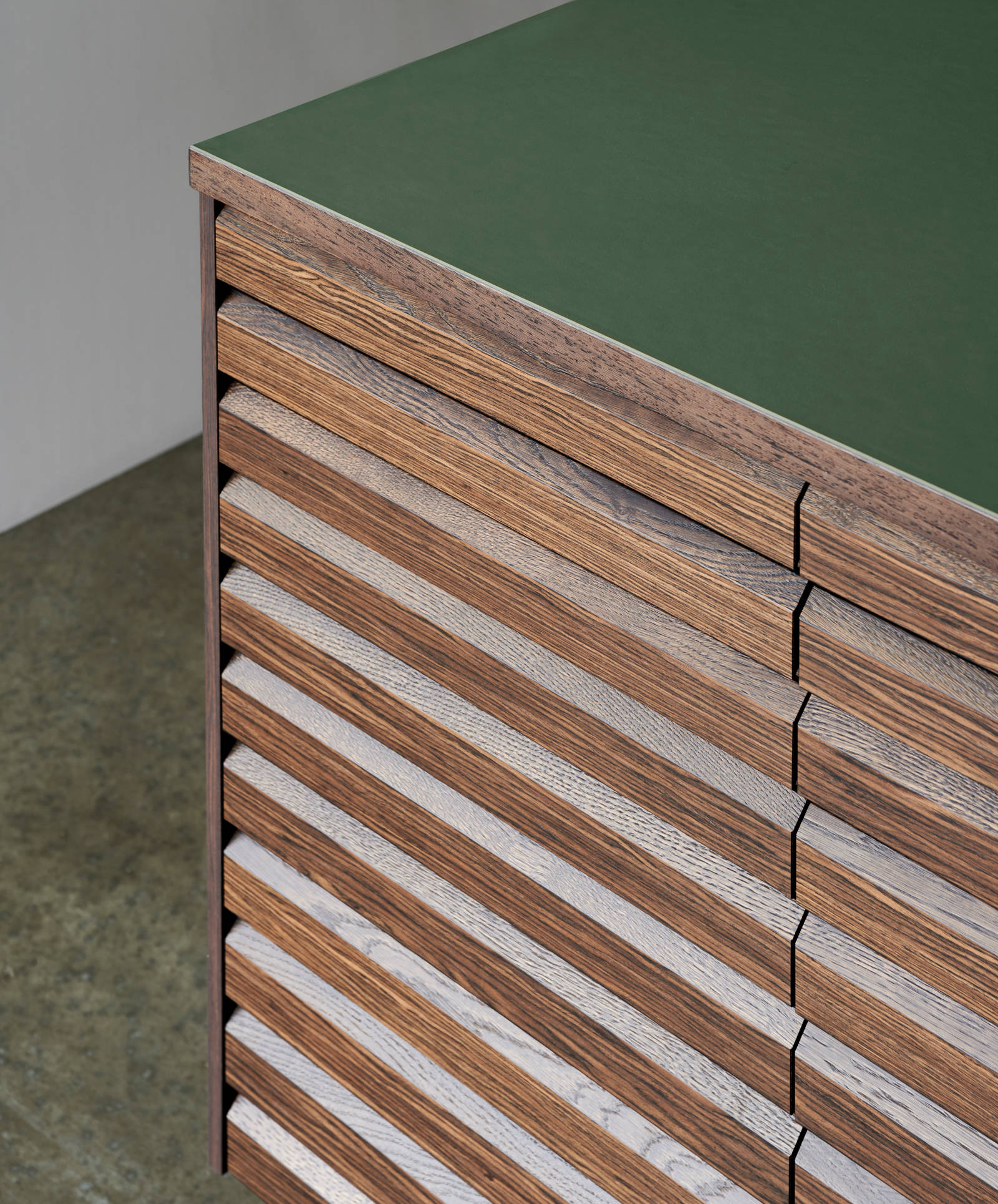 Bordplade linoleum oliven grøn ikon