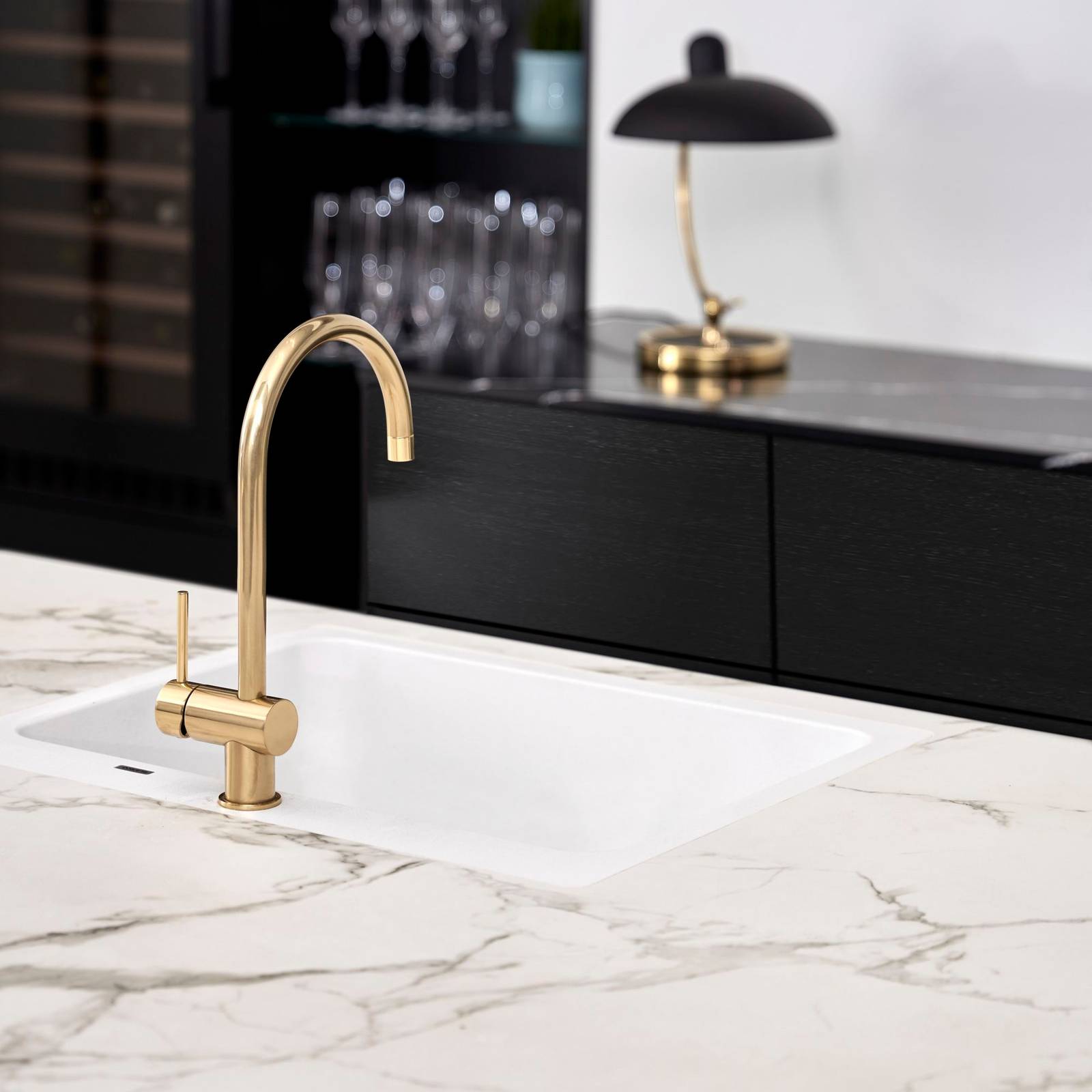 Athena køkken messing armatur