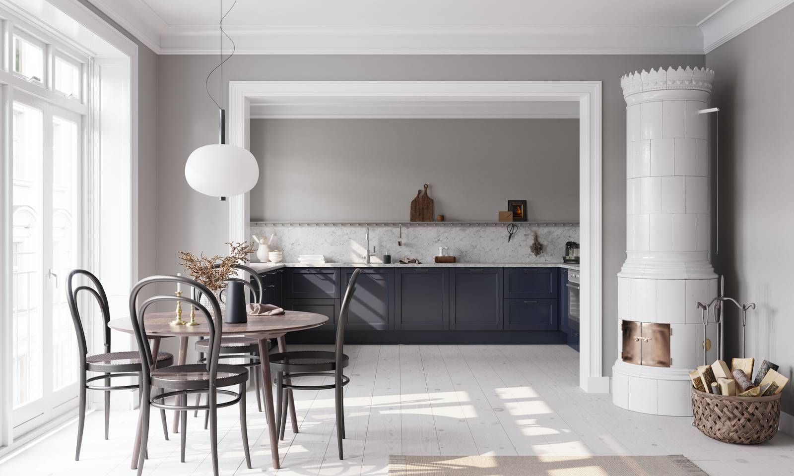 Norema Fager Fager mørk blå  S 8005-R80B klassisk kjøkken blått