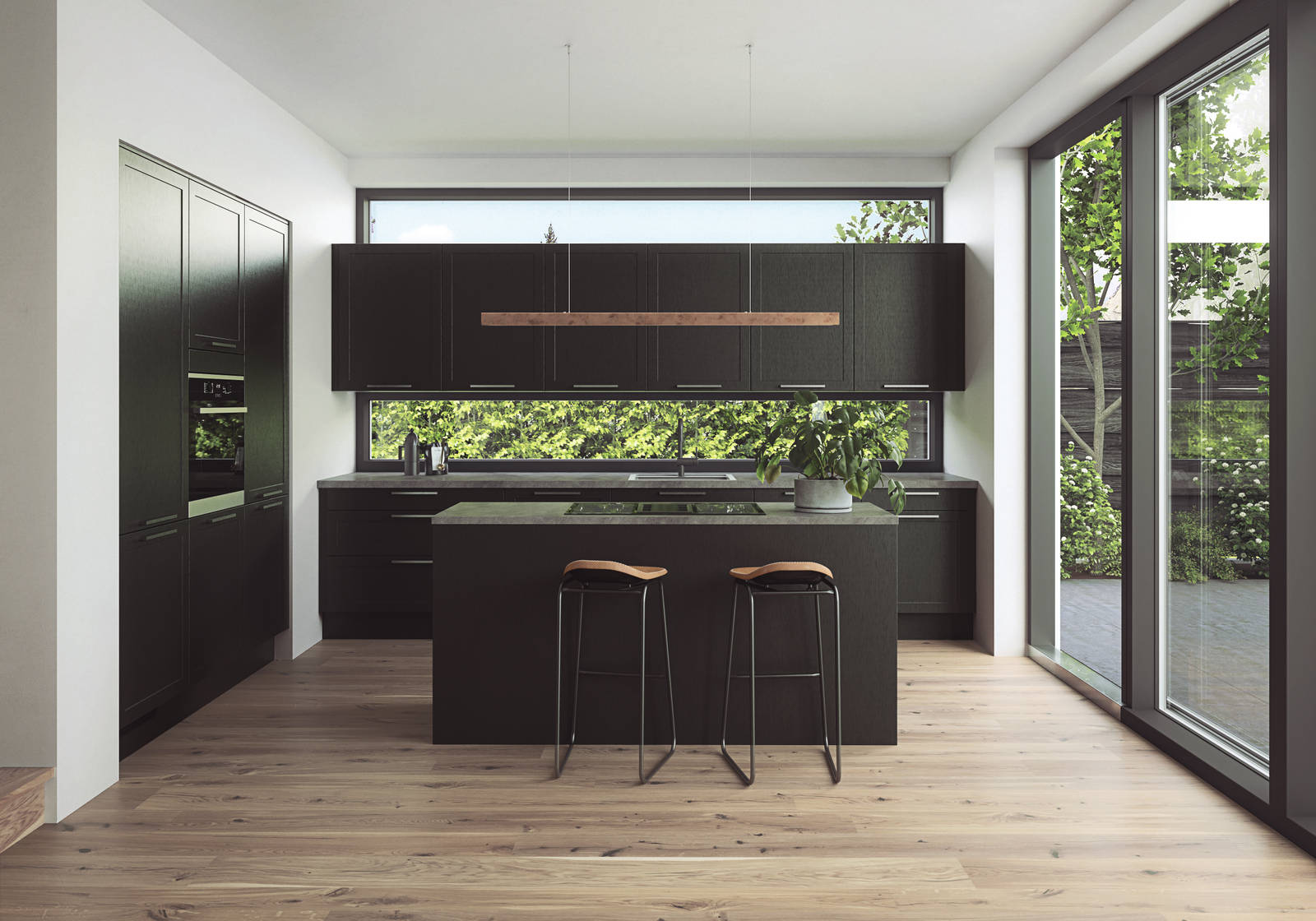 Norema Kube Sort Eik kjøkken kjøkkenøy eikekjøkken