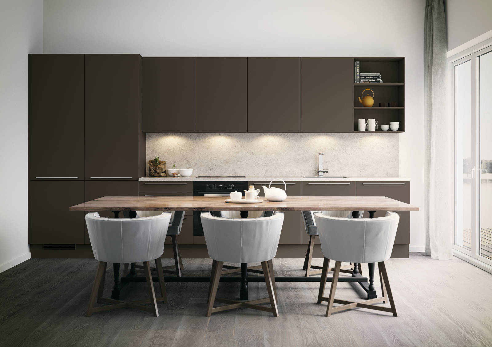 Uno er en modell som tilpasser seg omgivelsene og blir det kjøkkenet du ønsker. Fås i 15 ulike standardfarger.