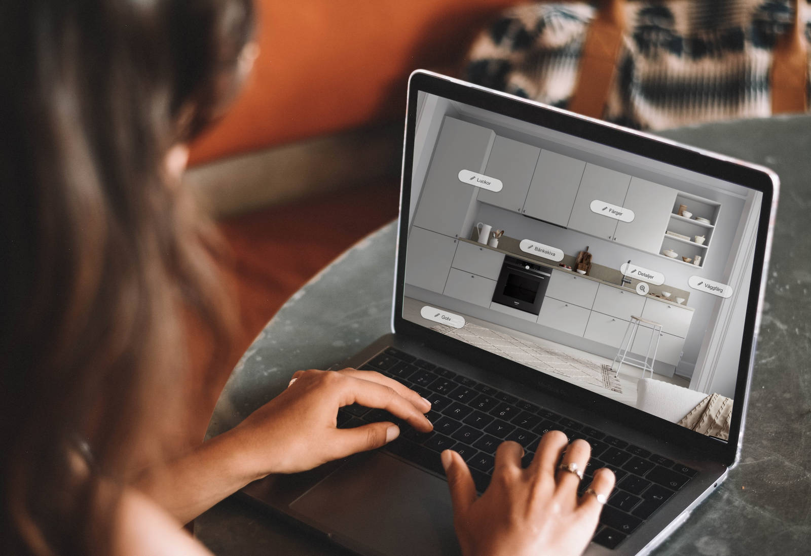 Laptop med designverktyget öppet