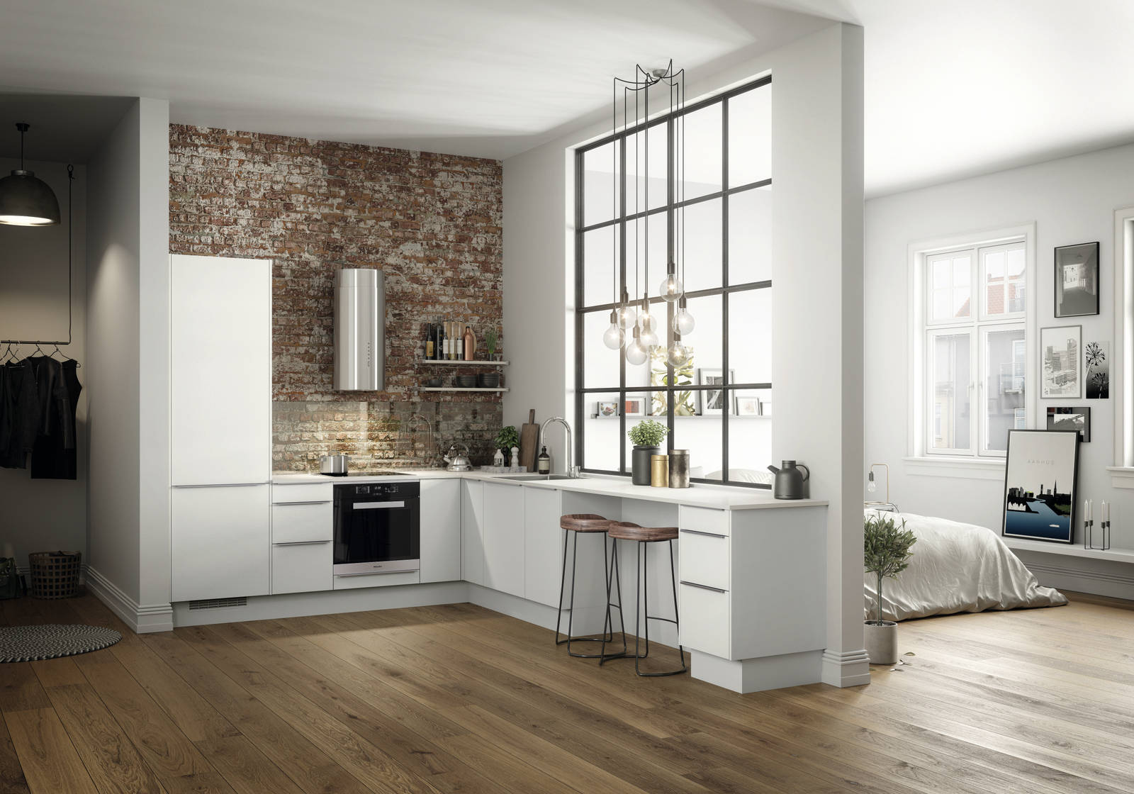 Med sine slette fronter i melamin gir Vidde kjøkkenet et moderne og rent uttrykk.