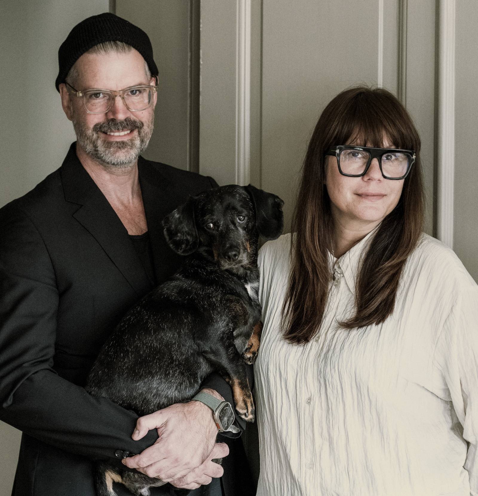 Ægteparret Odier og deres hund