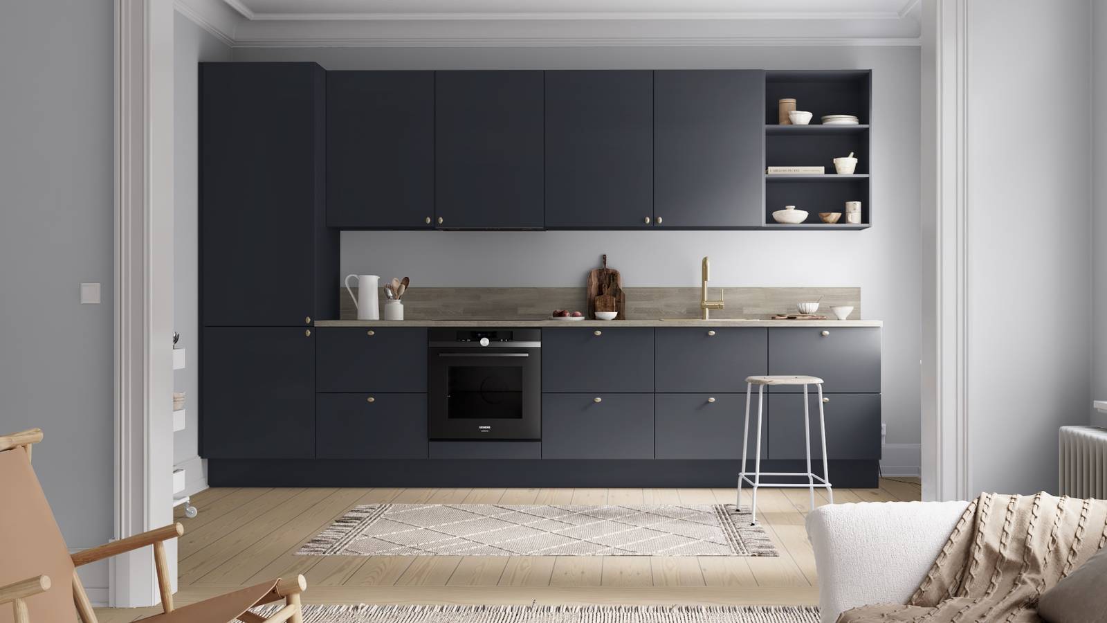 Uno er en kjøkkenmodell som passer alle kjøkken enten på hytta, i huset på landet eller leiligheten i byen. Velg blant våre standardfarger, eller akkurat den fargen du ønsker deg.