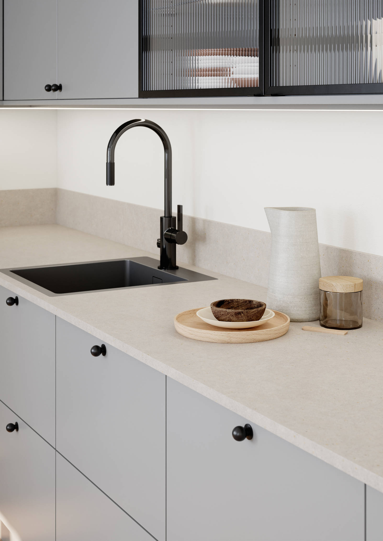 Marbodals köksmodell Aspö i färgen Moln.