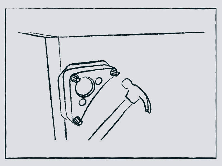 Illustration of quick install legs