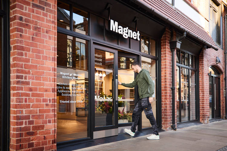 Trade customer entering Magnet Store