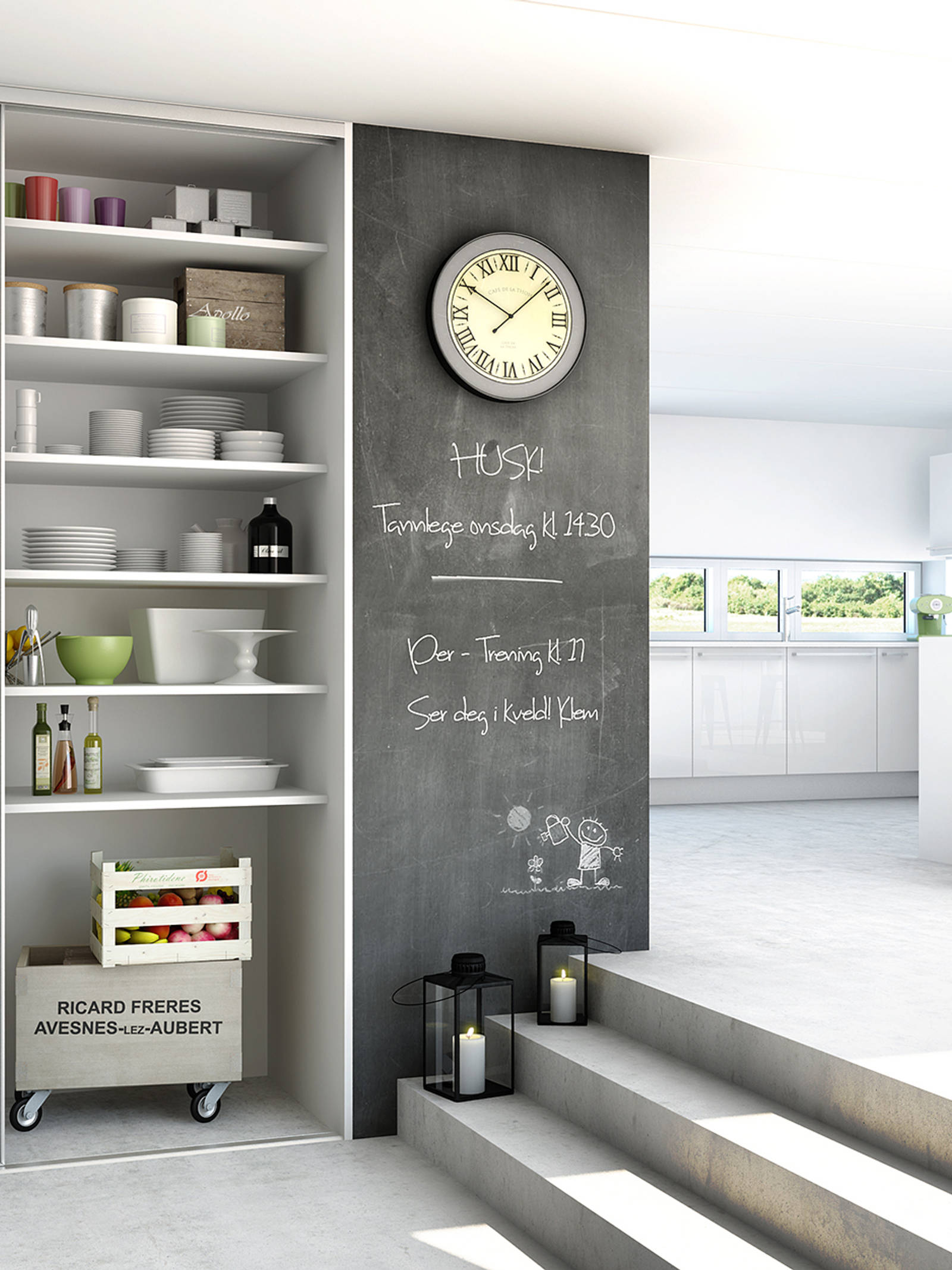 Praktisk opbevaring med en garderobeløsning til køkkenet