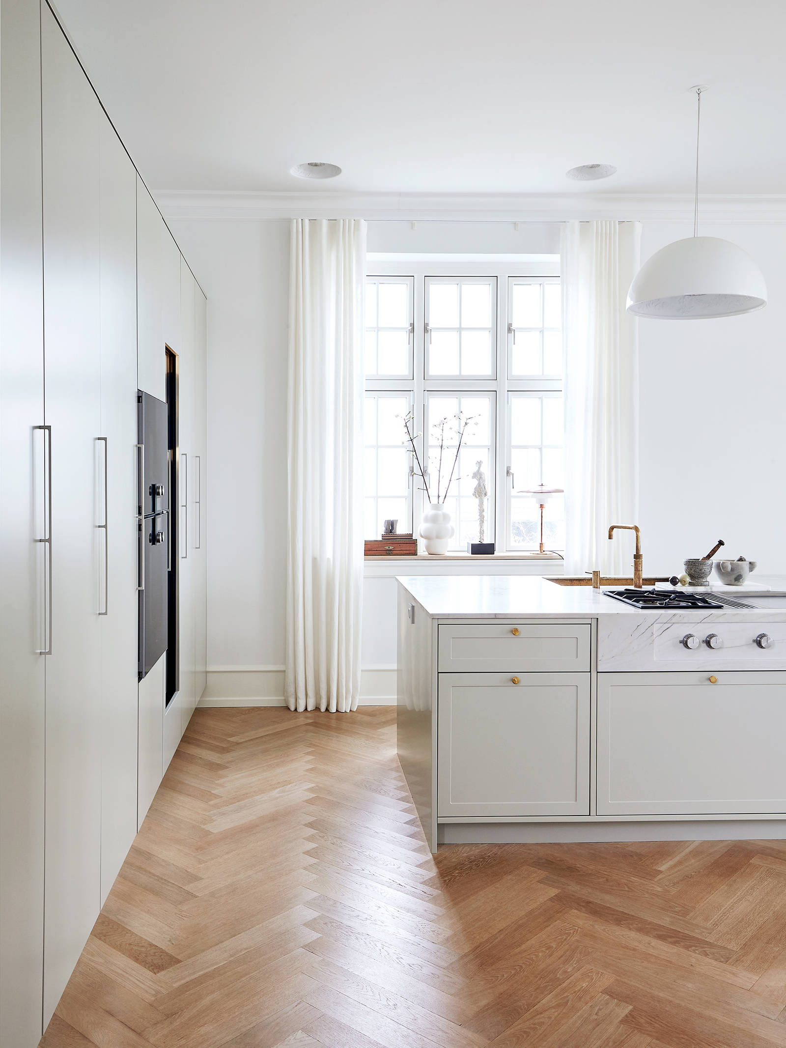 A Shaker kitchen in classical settings. The mansion was built 1906.