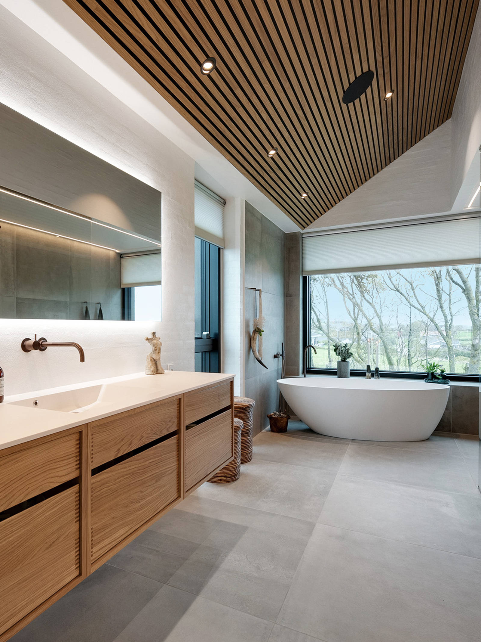 Master bathroom with a stunning view