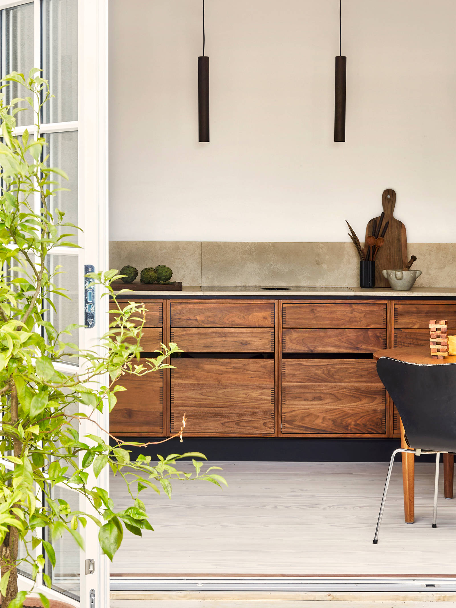A bespoke walnut kitchen