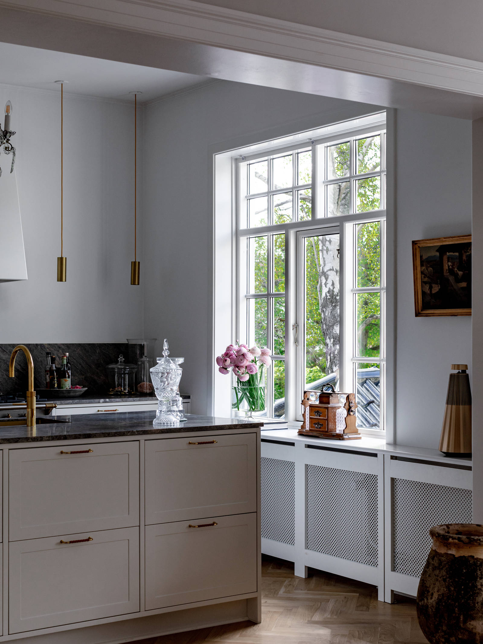 Handpicked antique finds decorate the kitchen