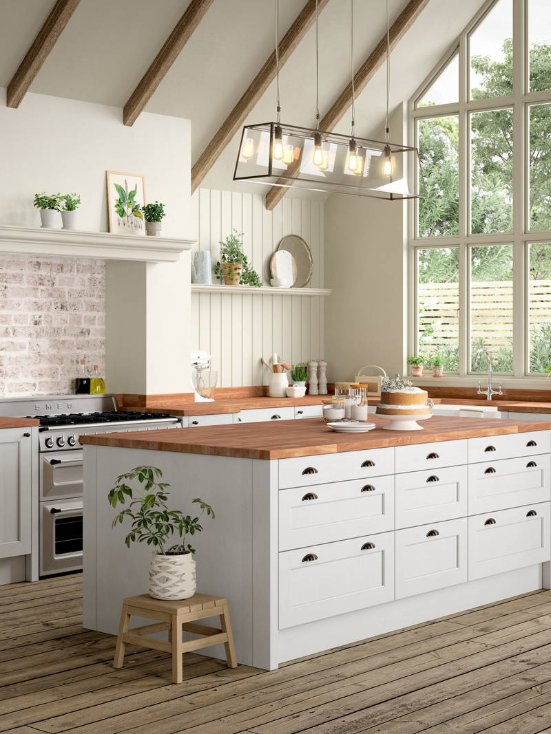 Ludlow kitchen. Our latest Shaker door, with a modern country-style. Available in all 20 Magnet Create colours.