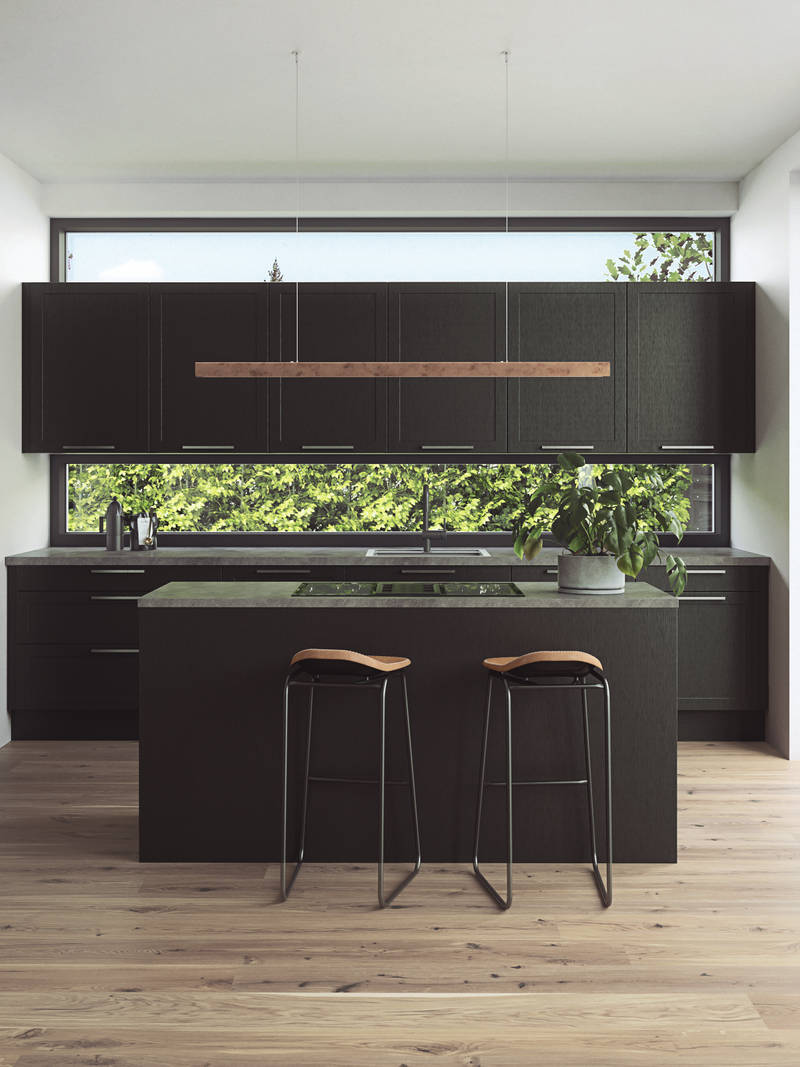 Norema Kube Sort Eik kjøkken kjøkkenøy eikekjøkken