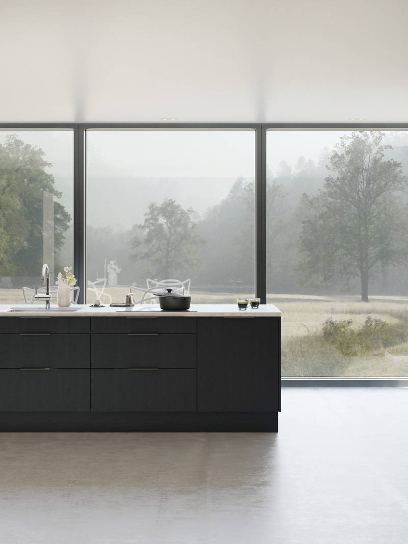 Norema kjøkken Basic Collection Nøtterøy sort tre flatpakket kjøkken sort kjøkken