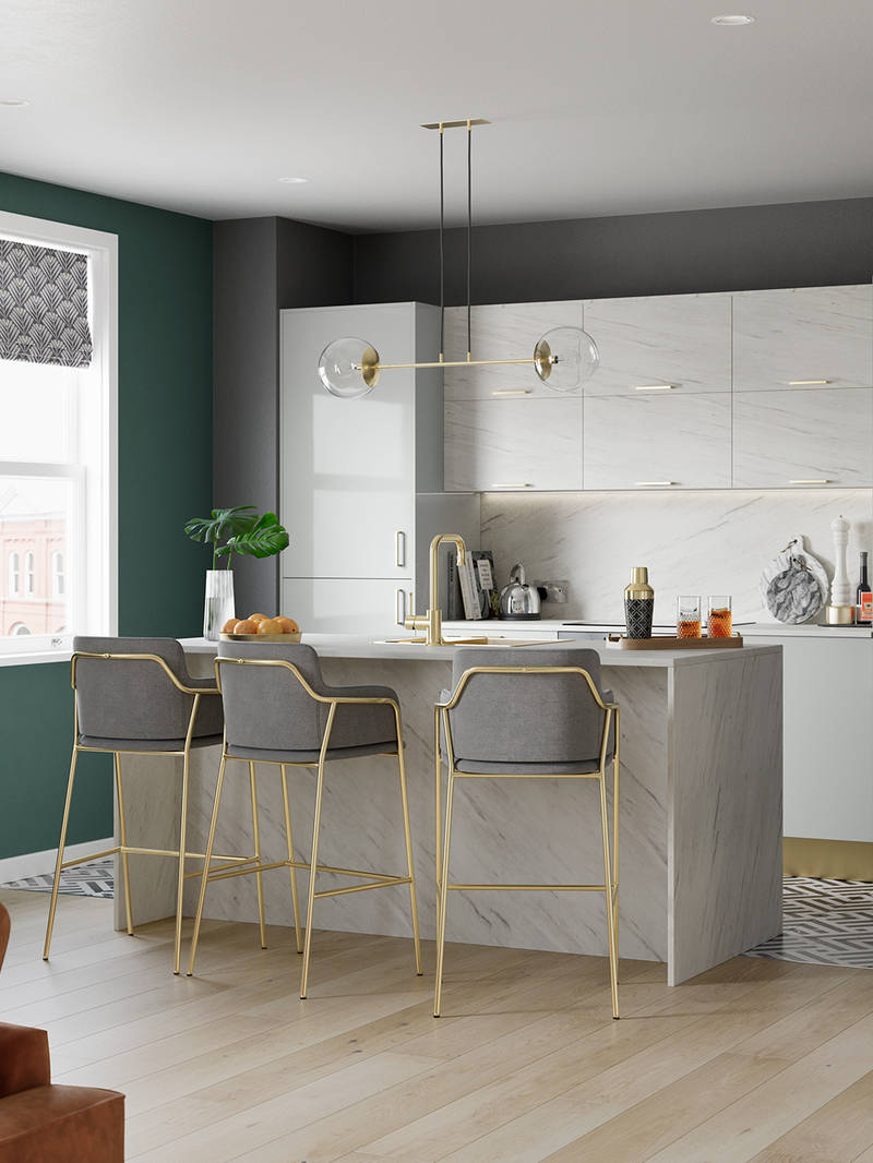 Nova by Magnet. Affordable slab door kitchen available in matt and super glass. 6 colours to choose from.