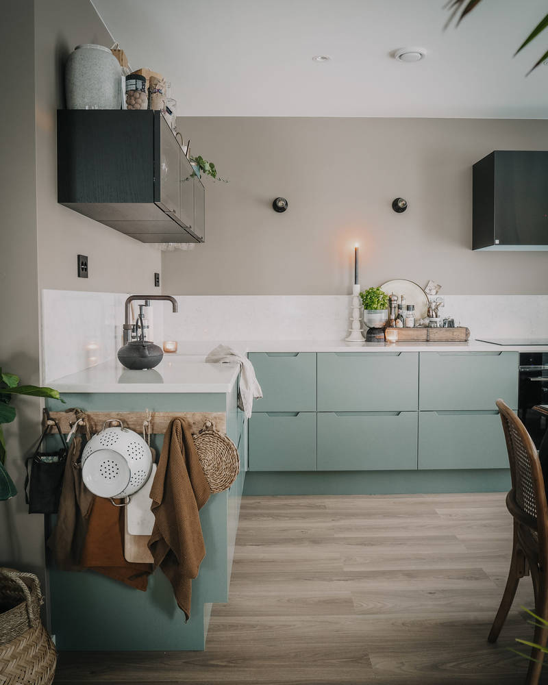 Kundekjøkken i farge Grønnfargen S5005-G20Y