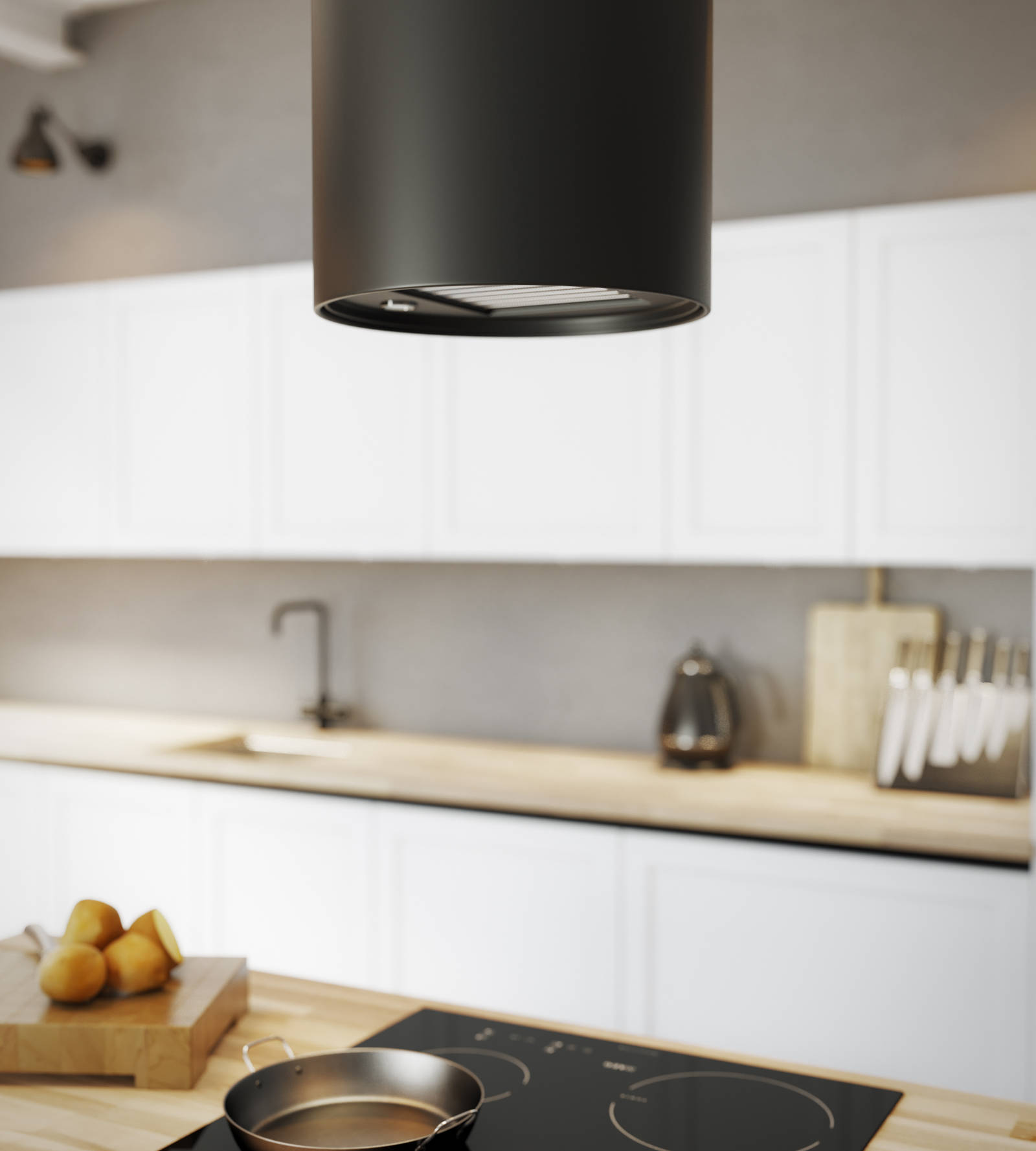 Integra Dunham Kitchen by Magnet. Premium painted matt finish with unique door style available in 20 colours.