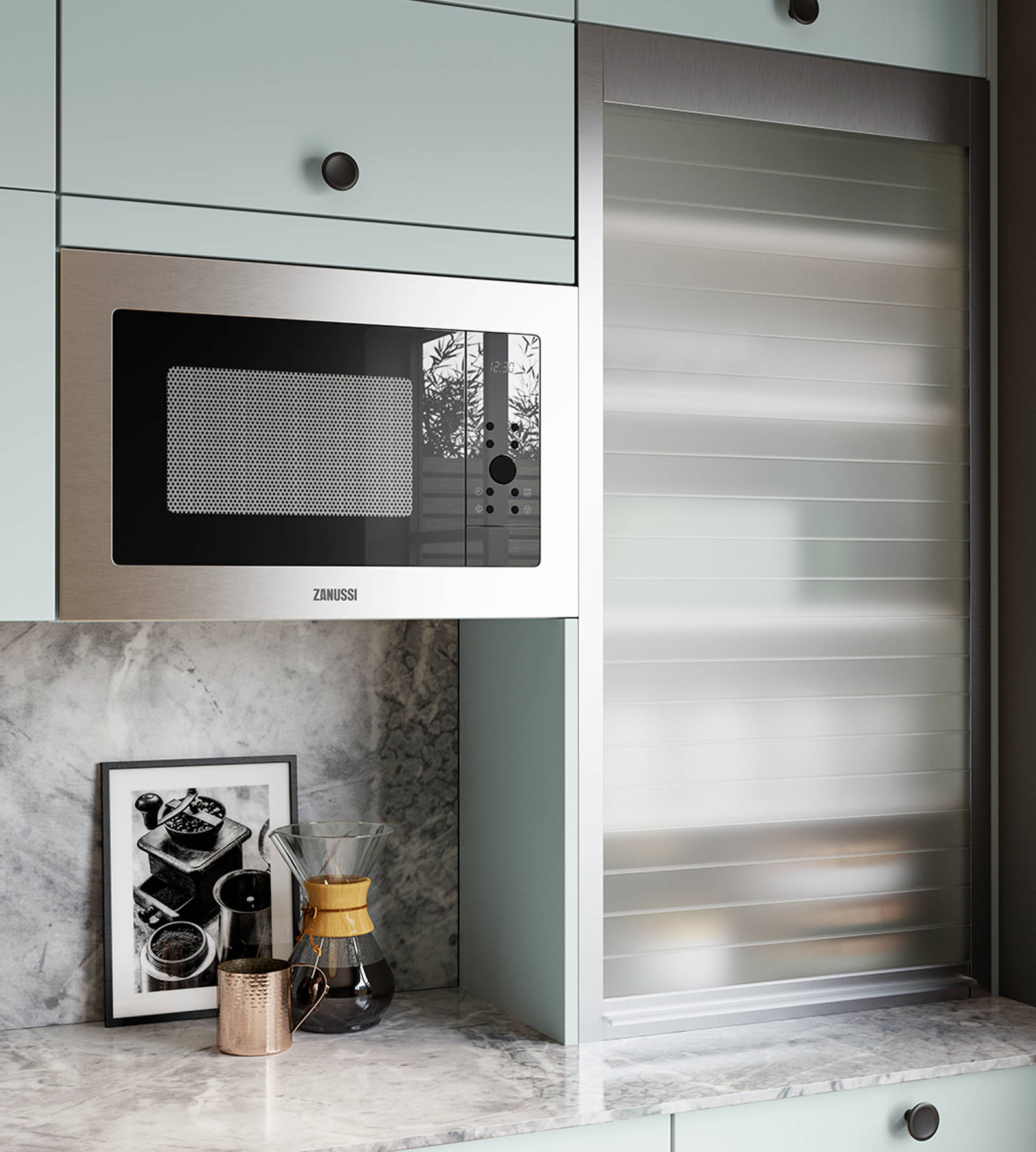 Soho from Magnet. Bold slab doors style this premium contemporary kitchen design available in 20 colours.