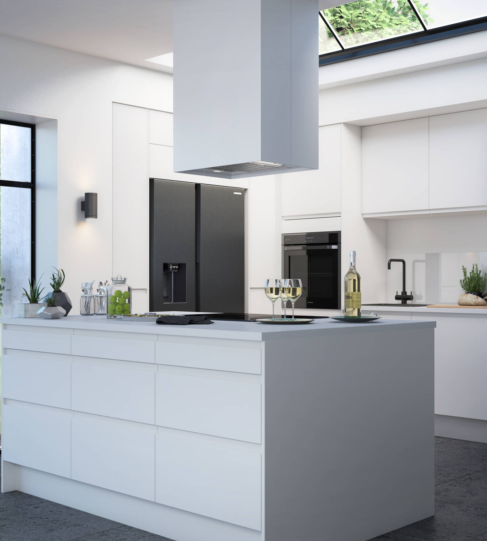 Luna Kitchen from Magnet. An affordable handless look with integrated J Pull doors for a stylish and modern look.