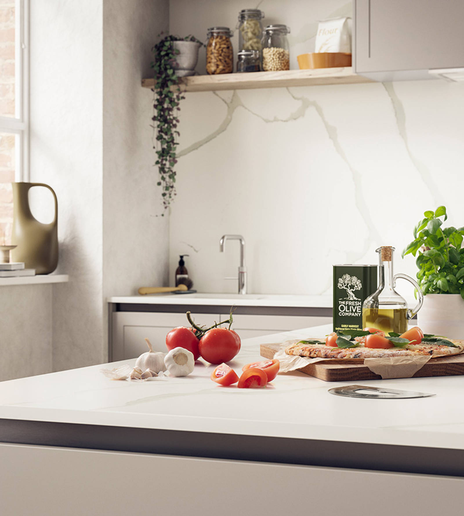 Integra Dunham Kitchen by Magnet. Premium painted matt finish with unique door style available in 20 colours.