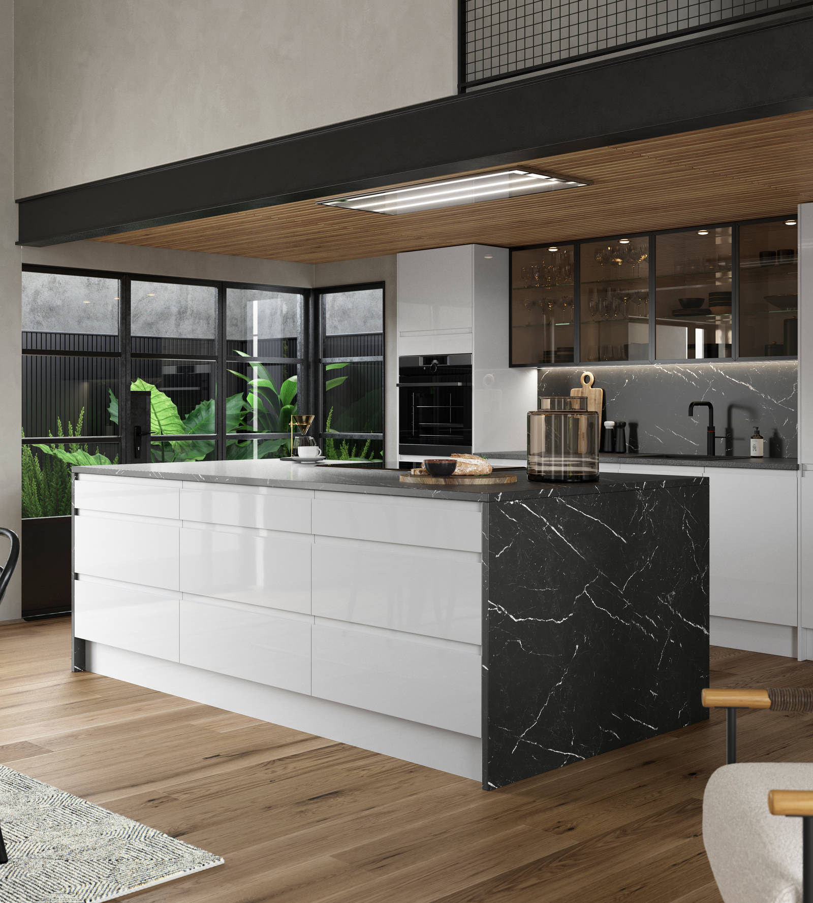 Luna Kitchen from Magnet. An affordable handless look with integrated J Pull doors for a stylish and modern look.