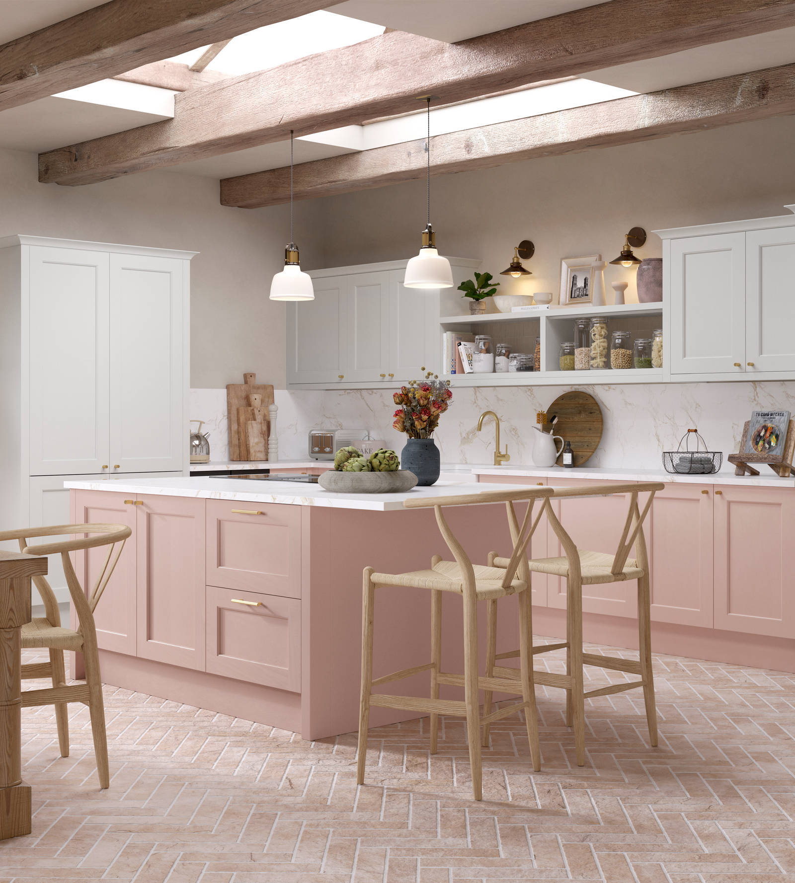Ludlow kitchen. Our latest Shaker door, with a modern country-style. Available in all 20 Magnet Create colours.