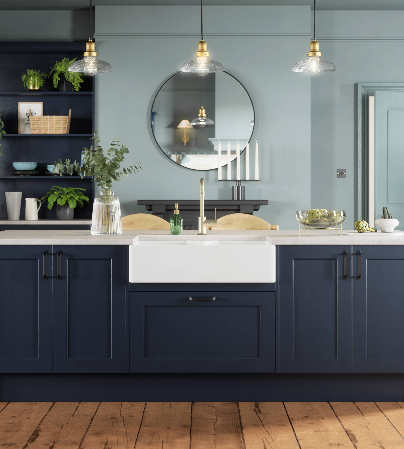 Ludlow kitchen. Our latest Shaker door, with a modern country-style. Available in all 20 Magnet Create colours.
