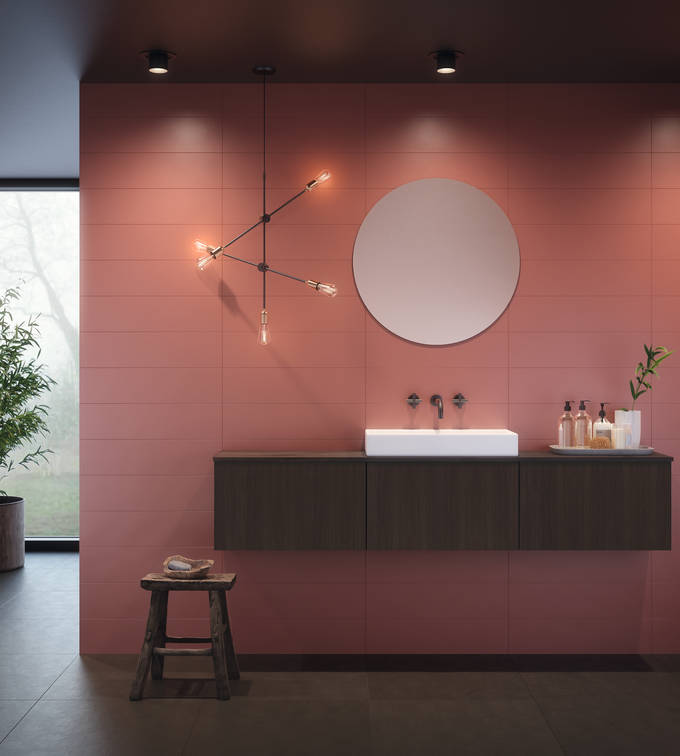 Med stående struktur av mørk alm er Bark en
modell som har et dempet, organisk uttrykk.