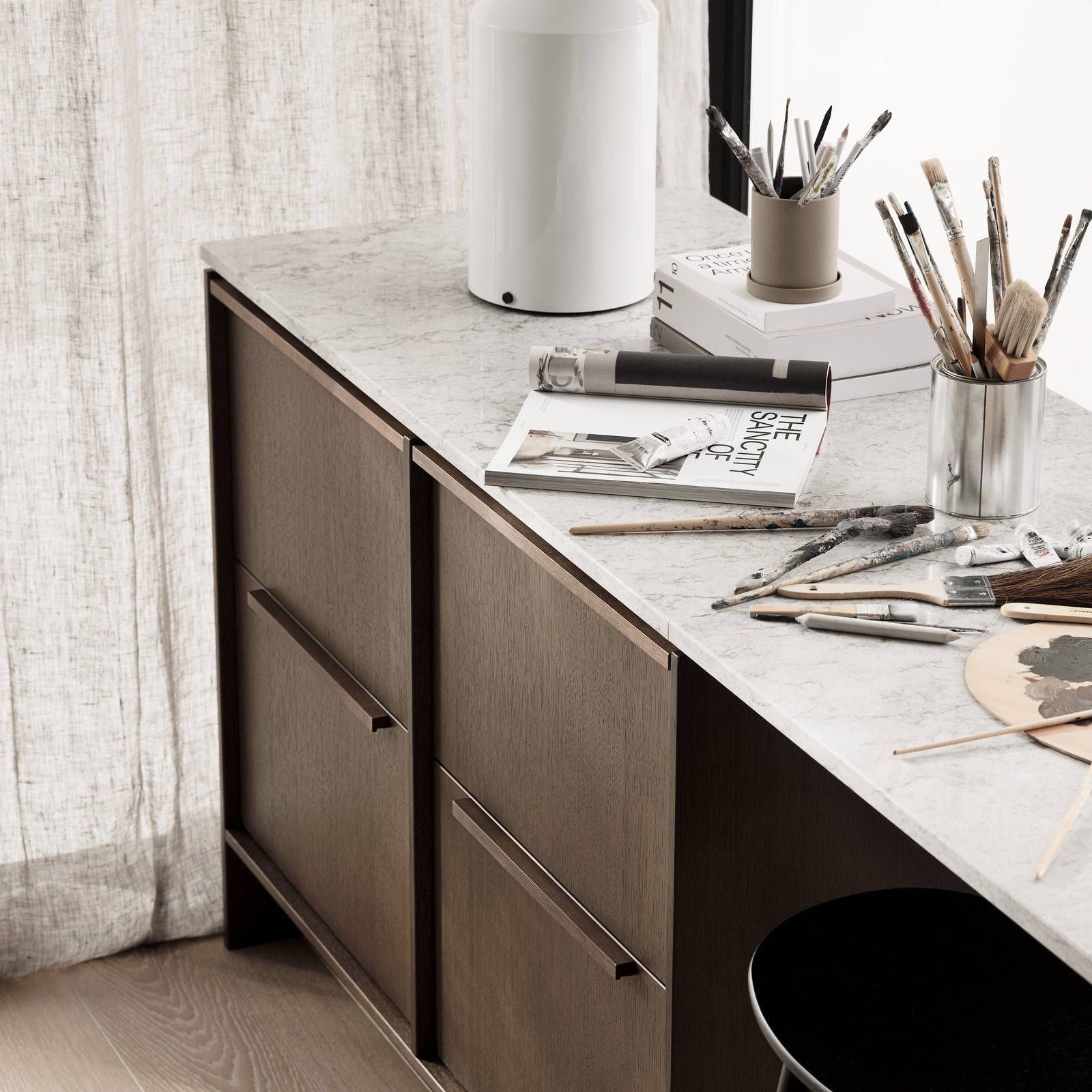 Marbodal Signatur Ekbacken - ramdelar i ek faner i brunbets kulör