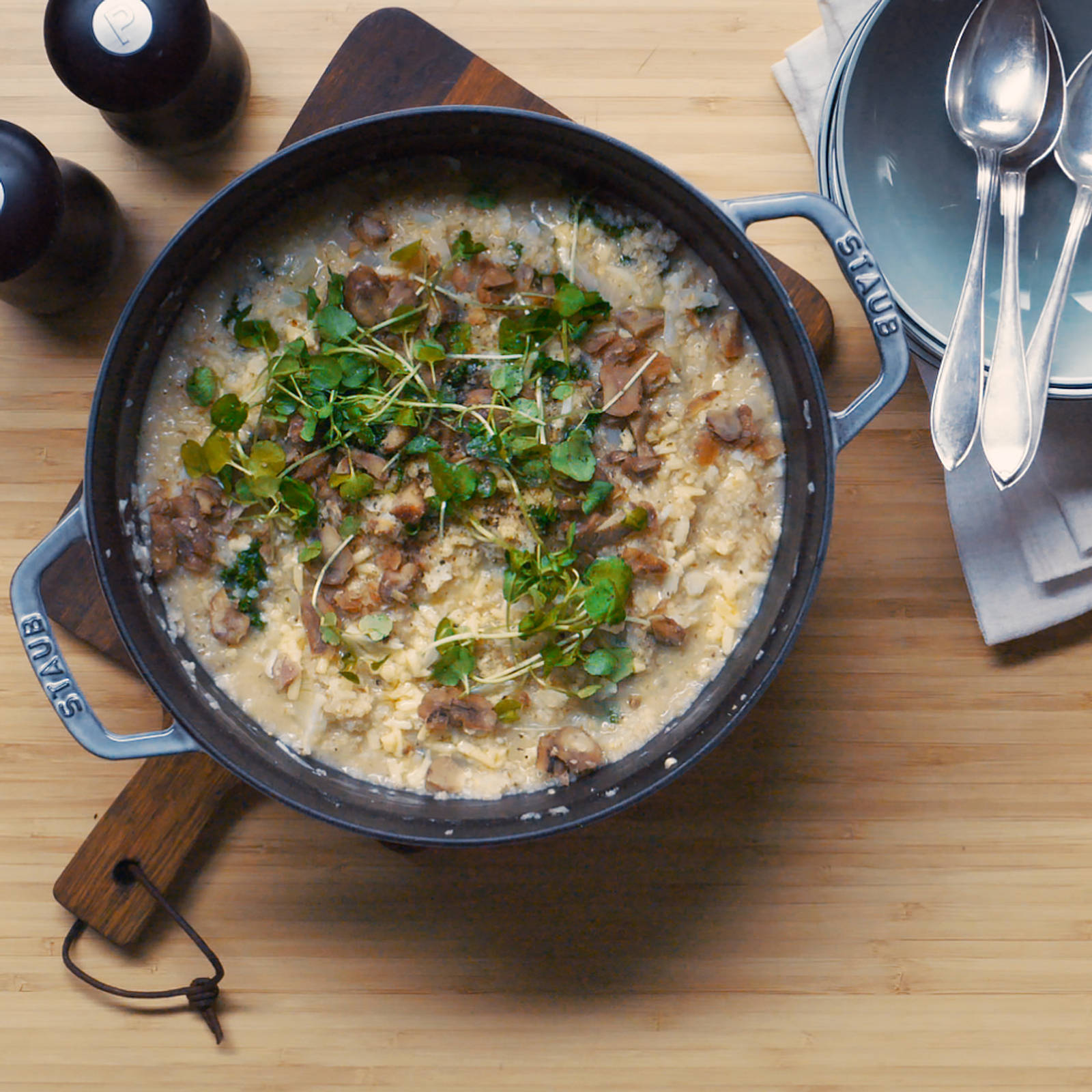 Marbodal recept - Middag på 1 platta - Korngrynsrisotto