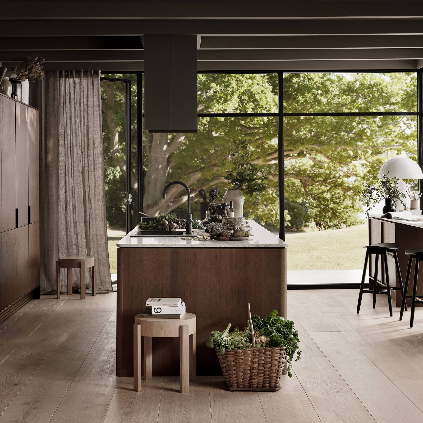 Be naturen inn og la de organiske formene møte hverdagen i Signatur Favn – et grenseløst kjøkken med naturens former i fokus.