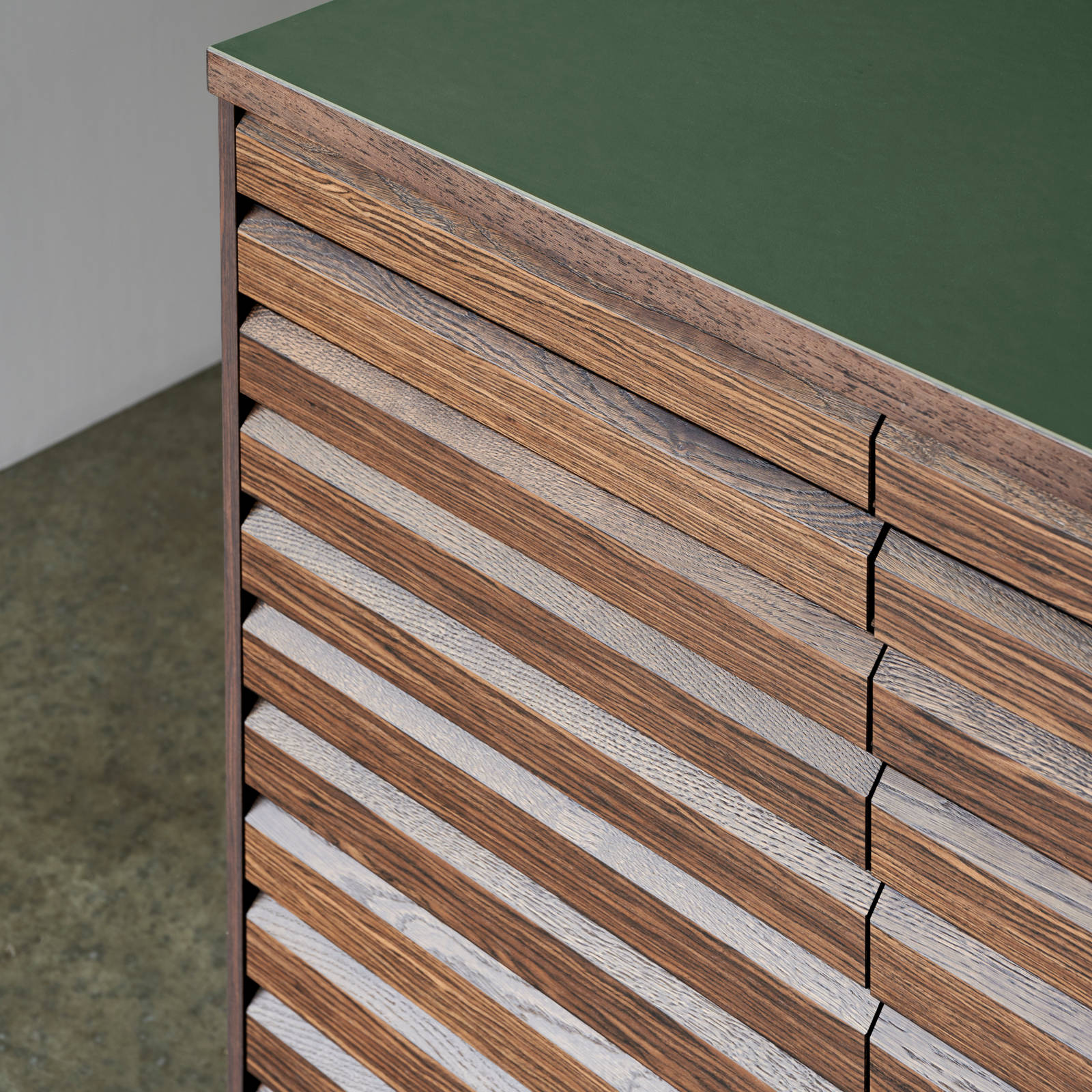 Bordplade linoleum oliven grøn ikon