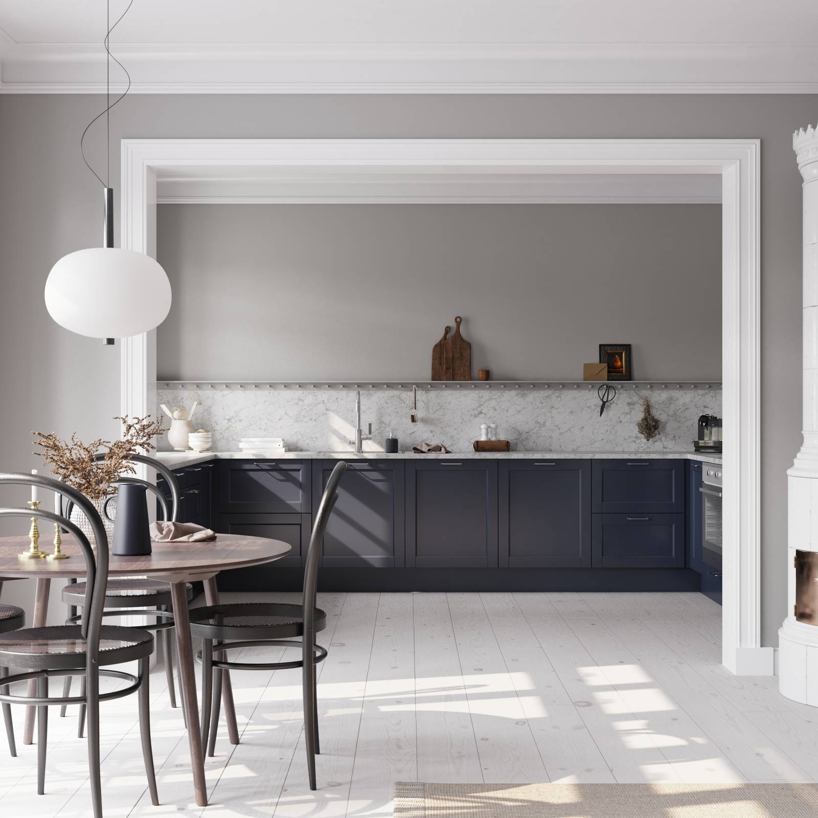 Norema Fager Fager mørk blå  S 8005-R80B klassisk kjøkken blått